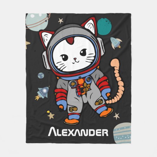 Personalisiertes Weltraumabenteuer für Kid Fleecedecke (Vorderseite)