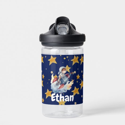 Personalisiertes Weltraumabenteuer Wasserflasche f Trinkflasche (Vorne)