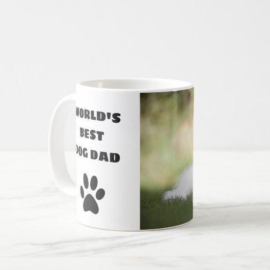 Personalisiertes, weltweit bester Hund-Vater-Custo Kaffeetasse (Vorderseite Links)