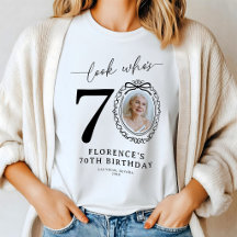 Personalisiertes "Wer wird 70" Foto-Geburtstags-T-