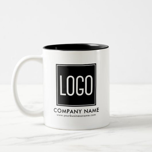 Personalisiertes Werbelogo für Unternehmen Zweifarbige Tasse (Links)