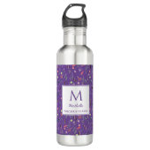 Personalisiertes WERTVOLL2GOD Mauve Floral Monogra Edelstahlflasche (Vorderseite)