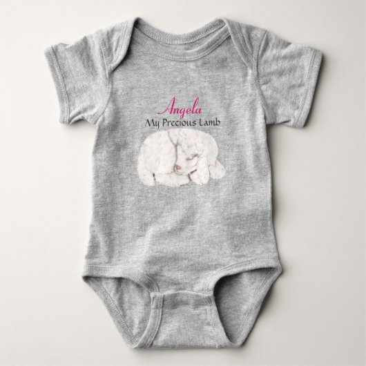 Personalisiertes Wertvolles Lamm Baby Strampler (Vorderseite)
