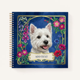 Personalisiertes West Highland Dog blaues Notizbuc Notizblock
