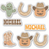 Personalisiertes Western-Halloween-Spaß-Set  Aufkleber (Vorderseite)