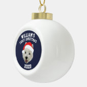 Personalisiertes Westhochland-Terrier-Weihnachten Keramik Kugel-Ornament (Rechts)