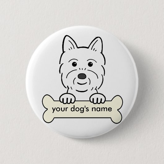 Personalisiertes Westie Button (Vorderseite)