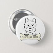 Personalisiertes Westie Button (Vorne & Hinten)