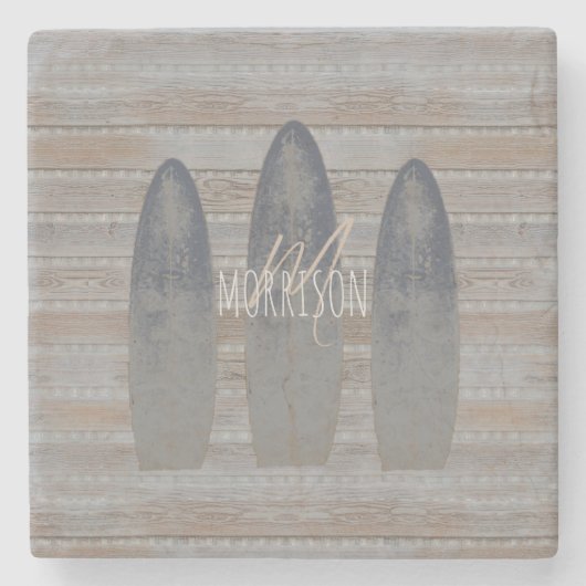 Personalisiertes Wetterschutzsurfboard Steinuntersetzer (Vorderseite)