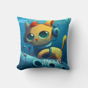 PERSONALISIERTES WHIMSICAL CAT UNTERWASSER DEKOR KISSEN