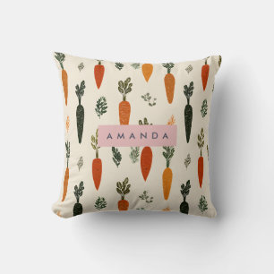 Personalisiertes Whimsical Karottenbeet Rustikal Kissen