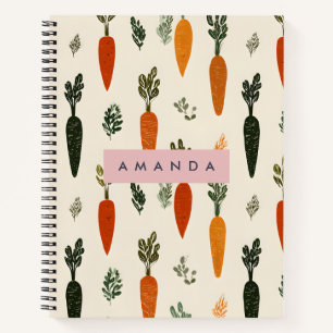 Personalisiertes Whimsical Karottenbeet Rustikal Notizblock