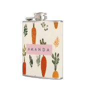 Personalisiertes Whimsical Karottenfeld Rustikal Flachmann (Links)