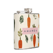 Personalisiertes Whimsical Karottenfeld Rustikal Flachmann (Rechts)
