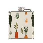 Personalisiertes Whimsical Karottenfeld Rustikal Flachmann (Rückseite)