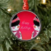 Personalisiertes Whimsical Snowman Tree Ornament