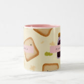 Personalisiertes Whimsical Toast & Jam Pattern Zweifarbige Tasse (Mittel)