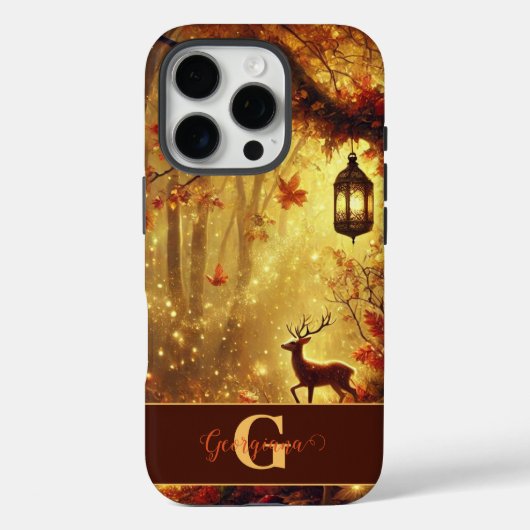 Personalisiertes Whimsisches Goldenes Waldland Case-Mate iPhone Hülle (Rückseite)