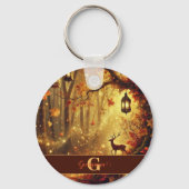 Personalisiertes Whimsisches Goldenes Waldland Schlüsselanhänger (Vorderseite)