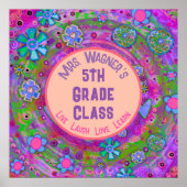 Personalisiertes Whimsisches Lila Klassenzimmer Poster (Vorne)