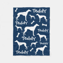 Personalisiertes Whippet-Hund-Blanket-Navy