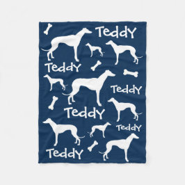 Personalisiertes Whippet-Hund-Blanket-Navy Fleecedecke
