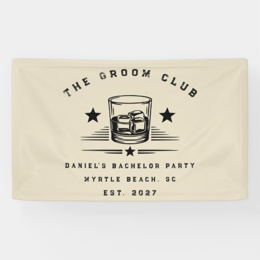 Personalisiertes Whiskey-Wochenende-Junggesellenab Banner (Horizontal)