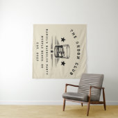 Personalisiertes Whiskey-Wochenende-Junggesellenab Wandteppich (Beispiel (Horizontal))