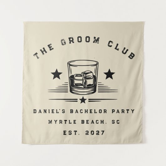 Personalisiertes Whiskey-Wochenende-Junggesellenab Wandteppich (Vorderseite)