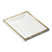 Personalisiertes White and Gold Beruflich Notepad Notizblock (angewinkelt)
