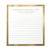 Personalisiertes White and Gold Beruflich Notepad Notizblock (Vorderseite)