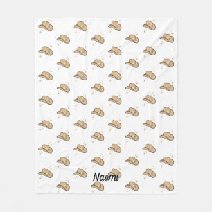 Personalisiertes White Beige Cowgirl Rodeo Muster Fleecedecke