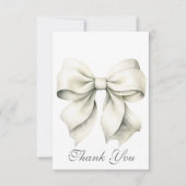Personalisiertes White Bow Brautparty Dankeskarte (Vorderseite)
