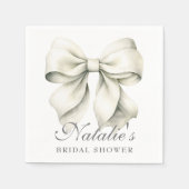 Personalisiertes White Bow Brautparty Extravagant Serviette (Vorderseite)