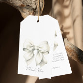 Personalisiertes White Bow Brautparty Geschenkanhänger