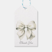 Personalisiertes White Bow Brautparty Geschenkanhänger (Vorderseite)