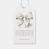 Personalisiertes White Bow Brautparty Geschenkanhänger (Rückseite)