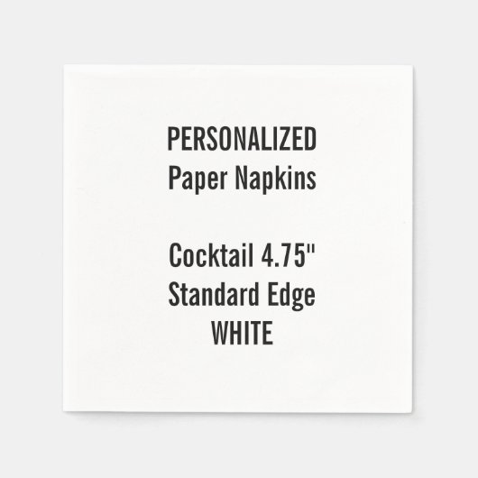 Personalisiertes WHITE-Cocktailpapier Napkins Serviette (Vorderseite)