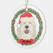 Personalisiertes White Cream Doodle Weihnachten Keramik Ornament (Links)