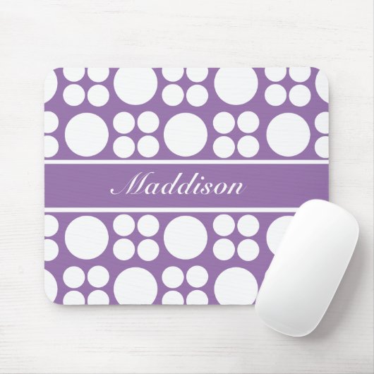 Personalisiertes White Dot Muster auf Ce Soir Lila Mousepad (Mit Mouse)