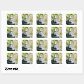 Personalisiertes White Hydrangea Elegante Liebe Ho Quadratischer Aufkleber (Blatt)