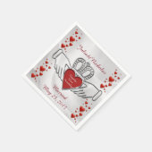 Personalisiertes White Satin Claddagh Symbol Napki Serviette (Ecke)
