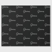 Personalisiertes White Script Eleganname Groom Geschenkpapier (Flach)