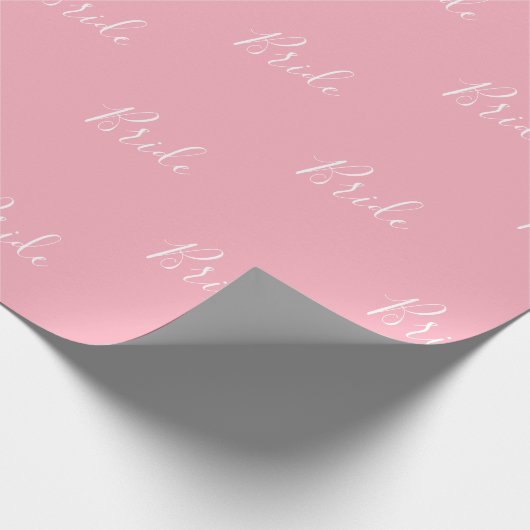 Personalisiertes White Script Rosa Girly Elegante  Geschenkpapier (Ecke)