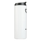 Personalisiertes White und Black Brush Script Thermosbecher (Nach links gedreht)