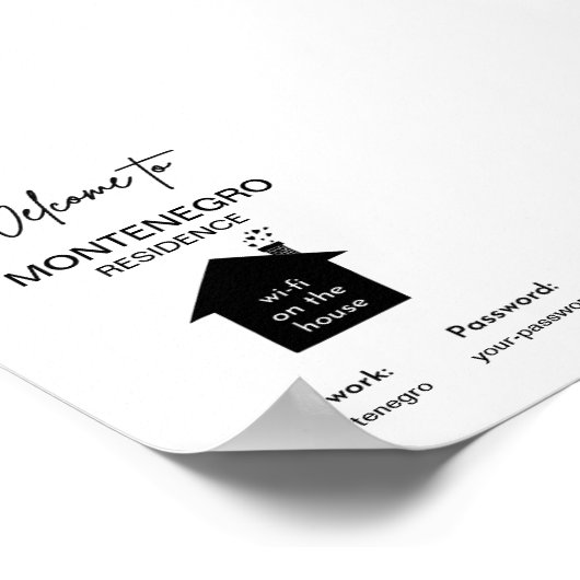 Personalisiertes Wi-Fi-Zeichen Poster (Ecke)