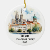Personalisiertes Wiener Ornament, Österreich Keramik Ornament (Vorne)