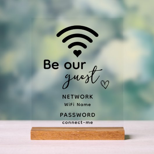 Personalisiertes Wifi Neues Zuhause Geschenk Gäste Acrylschild (Neutral)