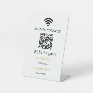 Personalisiertes WiFi-QR-Code-Netzwerk-Podiumsschi Sockelschild