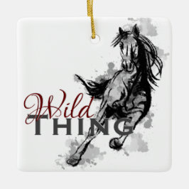 Personalisiertes Wild Ding Galloping Pferd Weihnac Keramikornament
